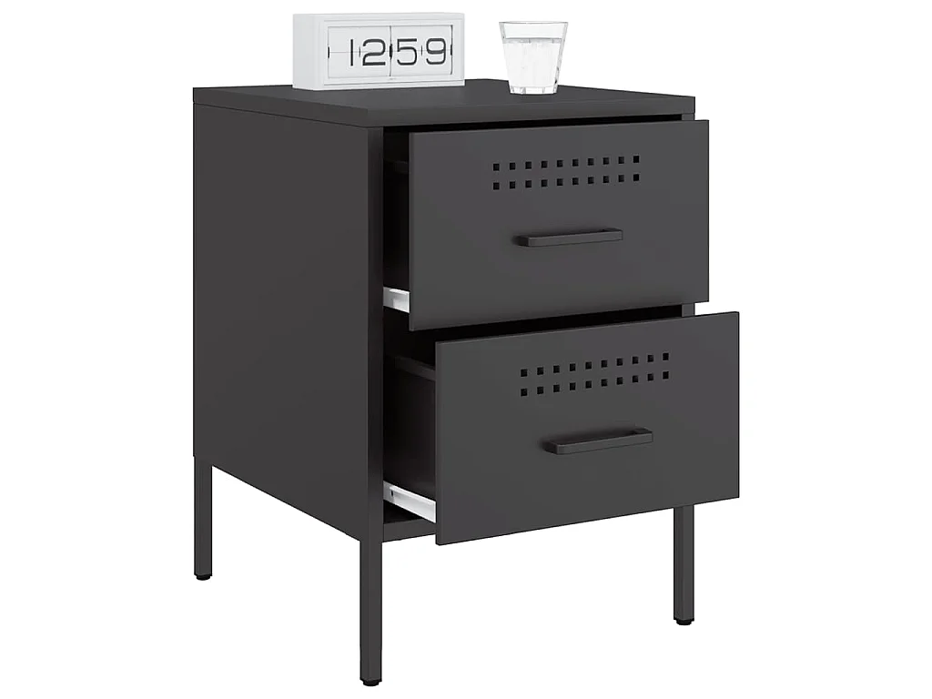 Table de chevet noir 36x39x50,5 cm acier