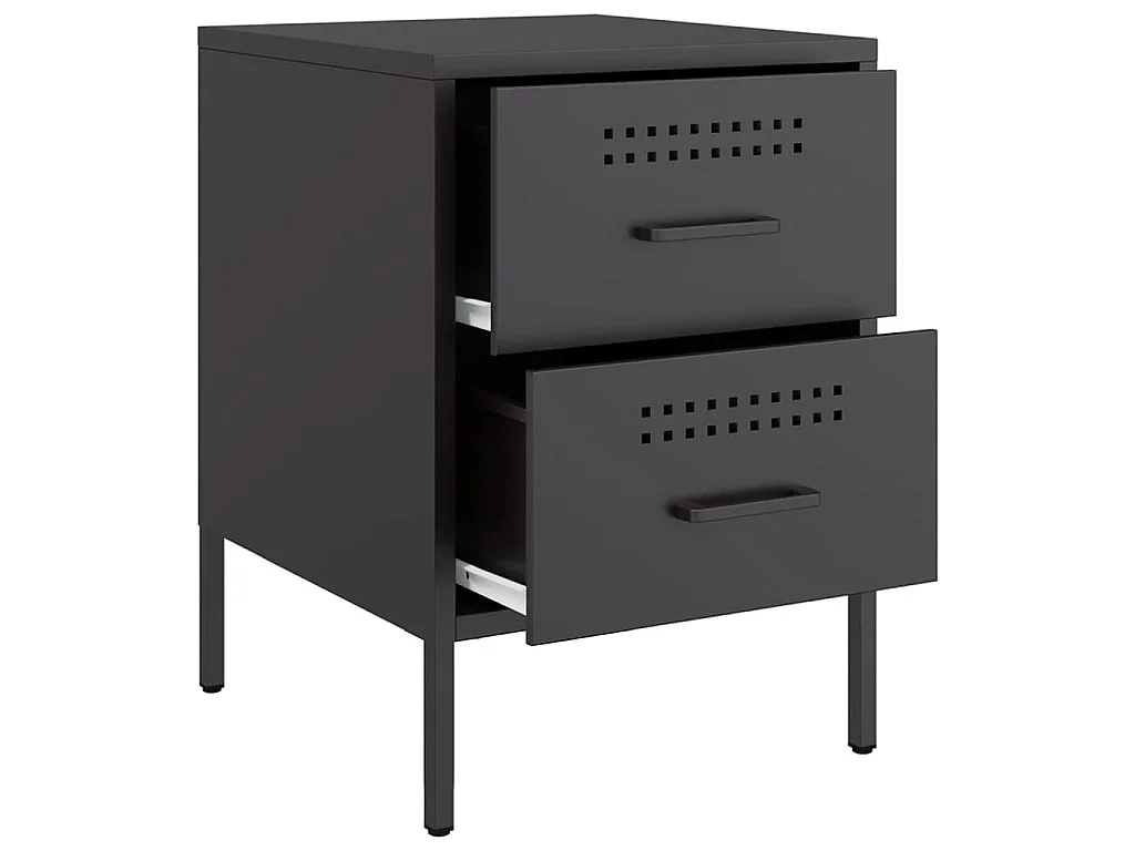 Table de chevet noir 36x39x50,5 cm acier