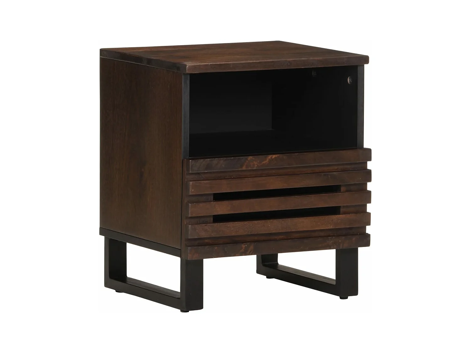 Comodino 40x34x46 cm in Legno Massello di Mango