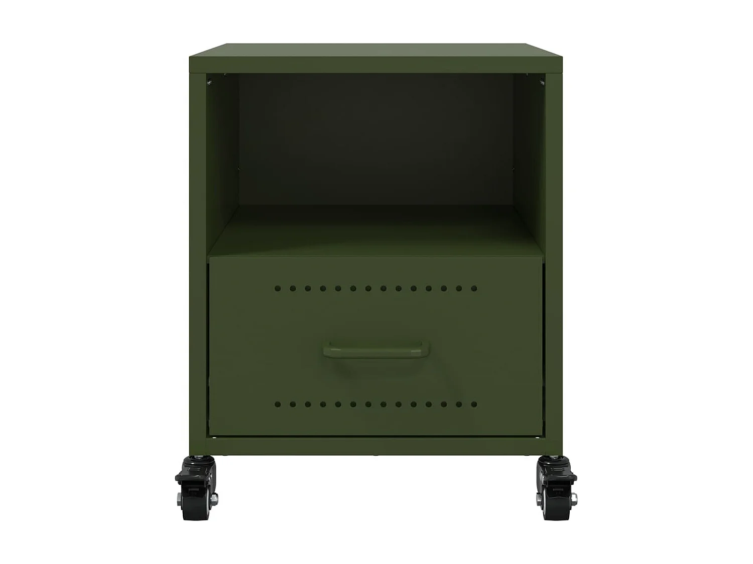 Tables de chevet 2 pcs vert olive 36x39x43,5 cm acier