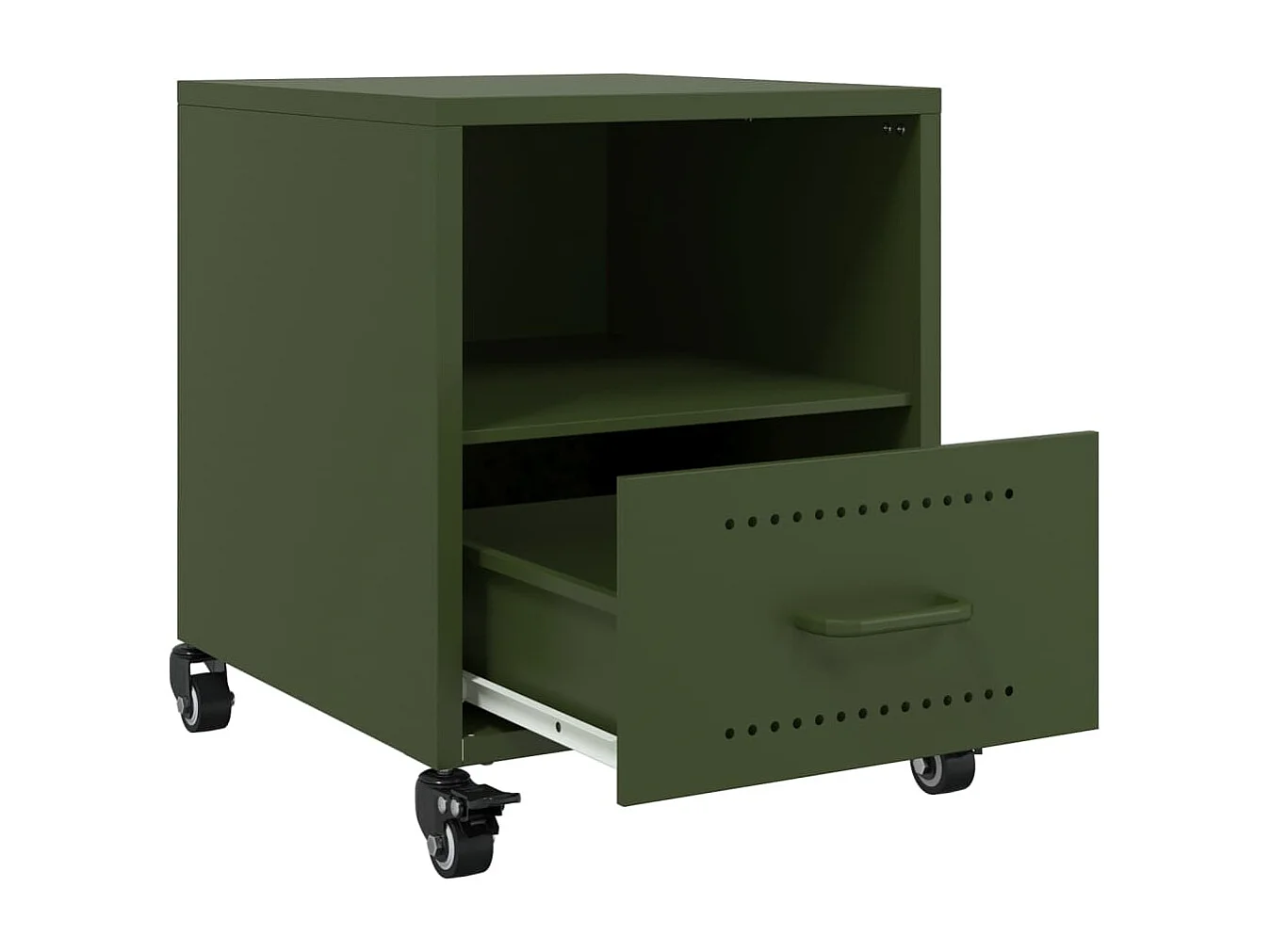 Tables de chevet 2 pcs vert olive 36x39x43,5 cm acier