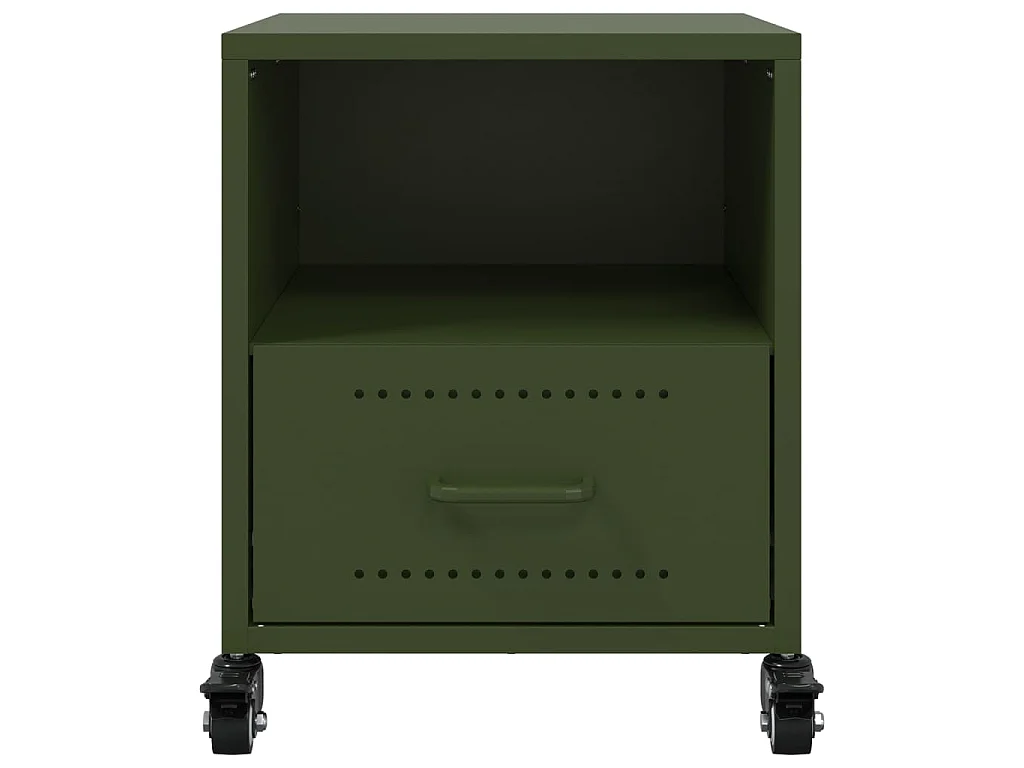 Tables de chevet 2 pcs vert olive 36x39x43,5 cm acier