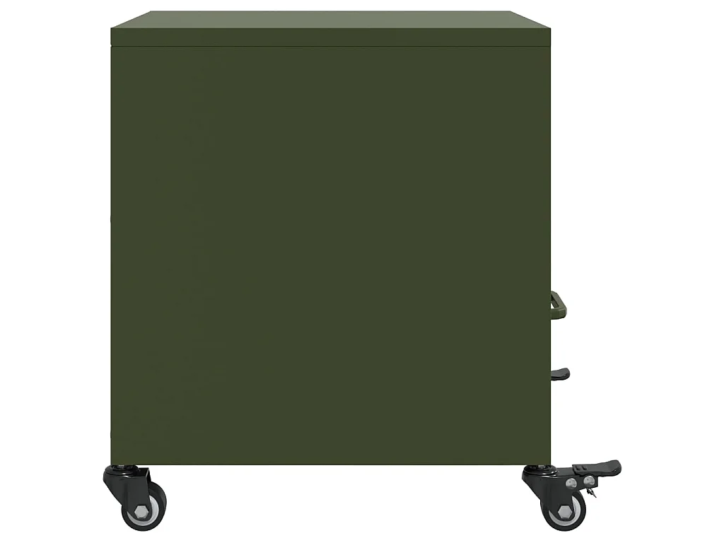 Tables de chevet 2 pcs vert olive 36x39x43,5 cm acier