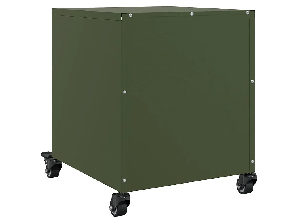 Tables de chevet 2 pcs vert olive 36x39x43,5 cm acier