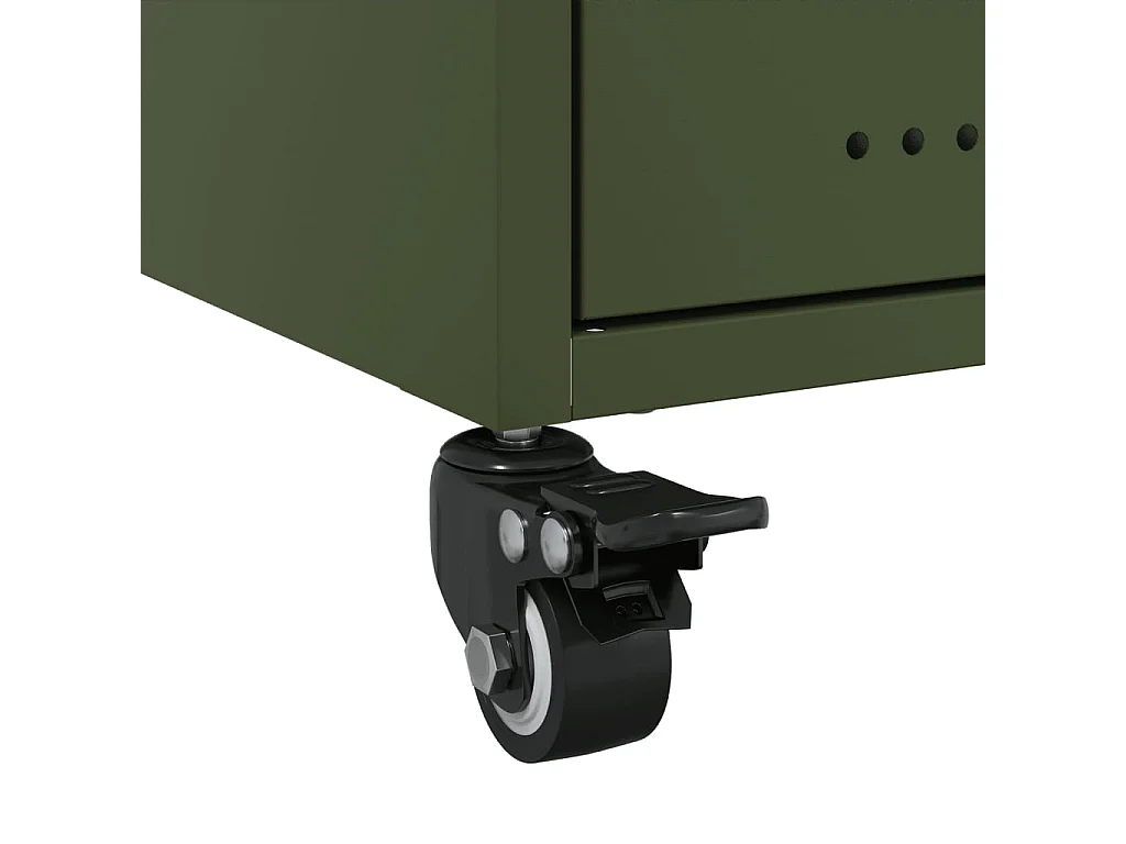 Tables de chevet 2 pcs vert olive 36x39x43,5 cm acier