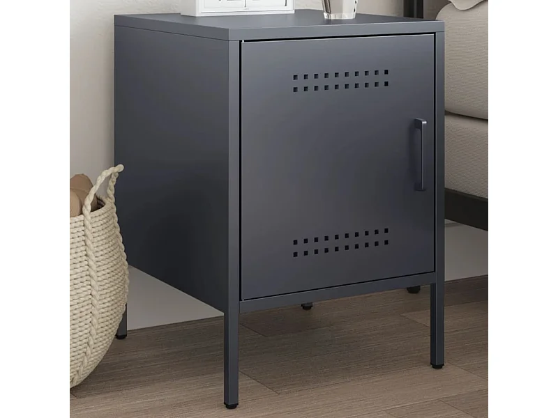 Table de chevet anthracite 36x39x50,5 cm acier