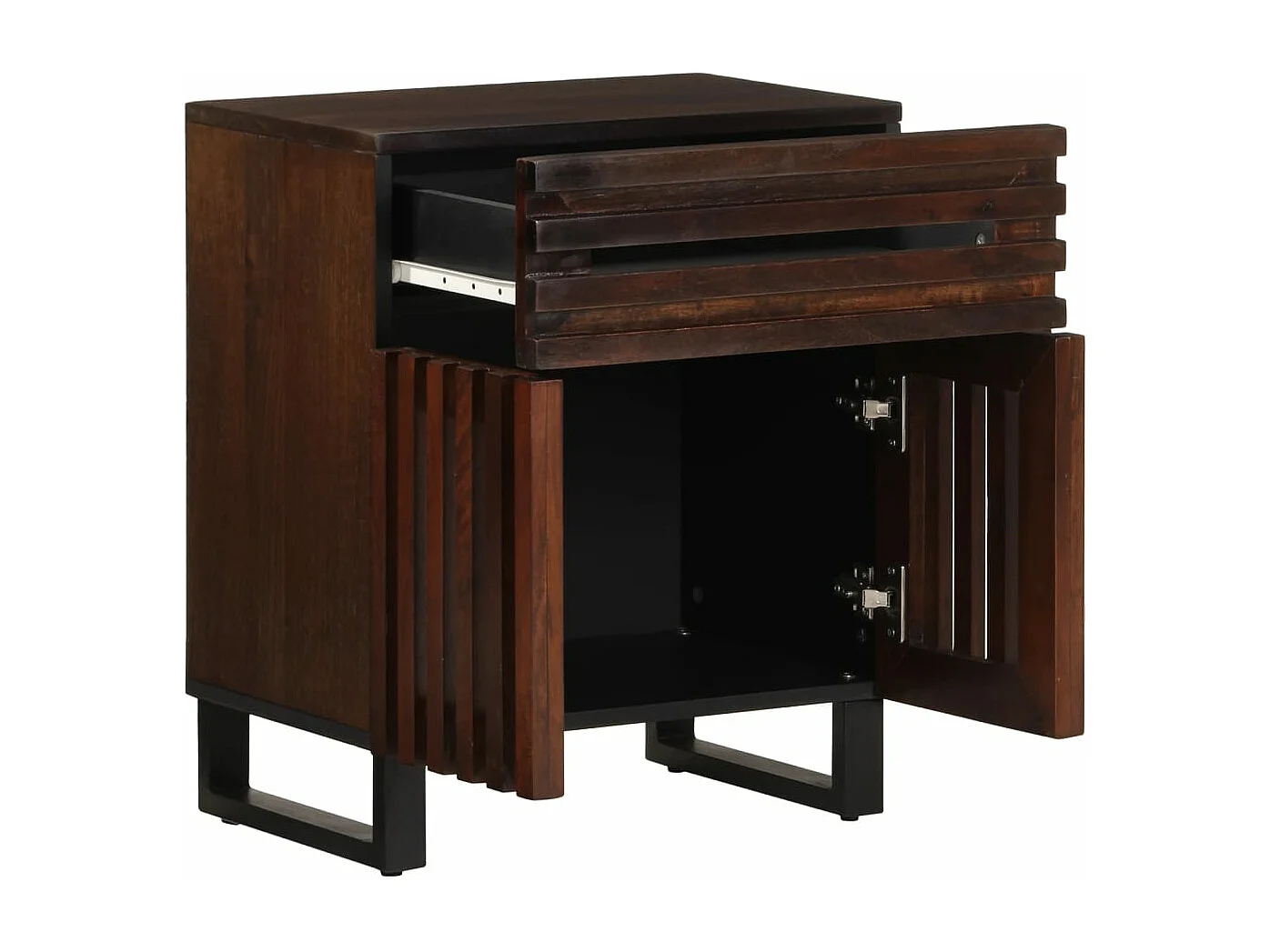 Table de chevet marron 50x34x60 cm bois manguier solide