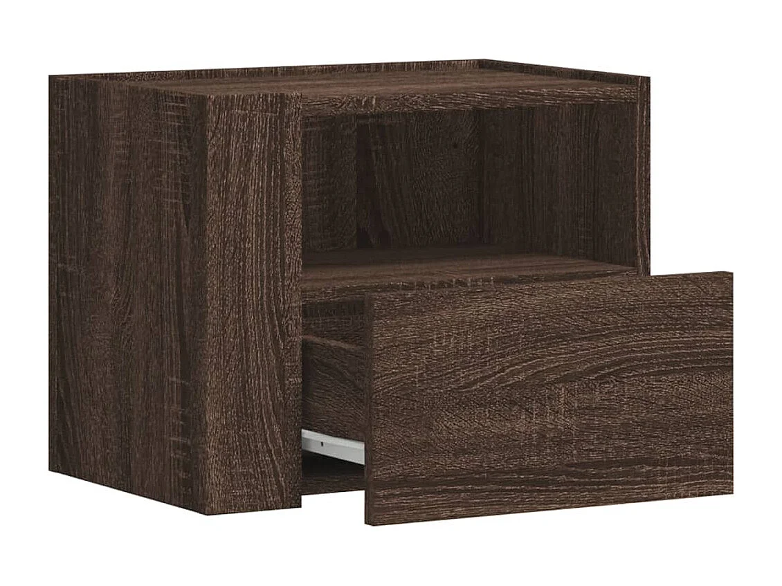 Nachtkastjes 2 st wandgemonteerd 45x30x35 cm bruin eikenkleurig