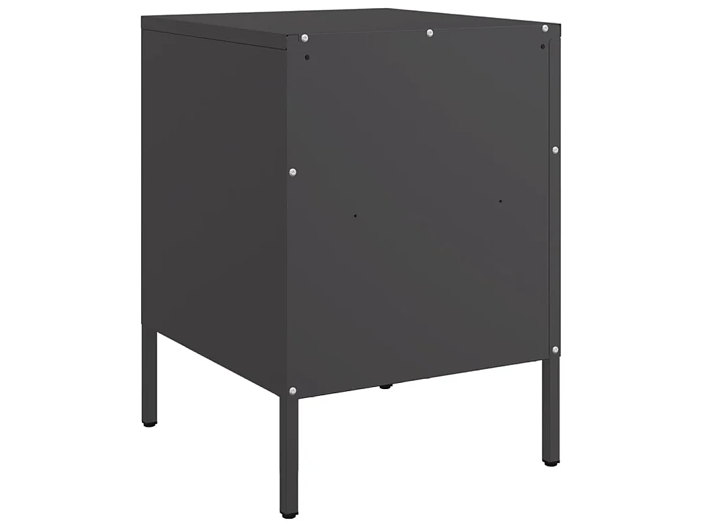 Tables de chevet 2 pcs noir 36x39x50,5 cm acier
