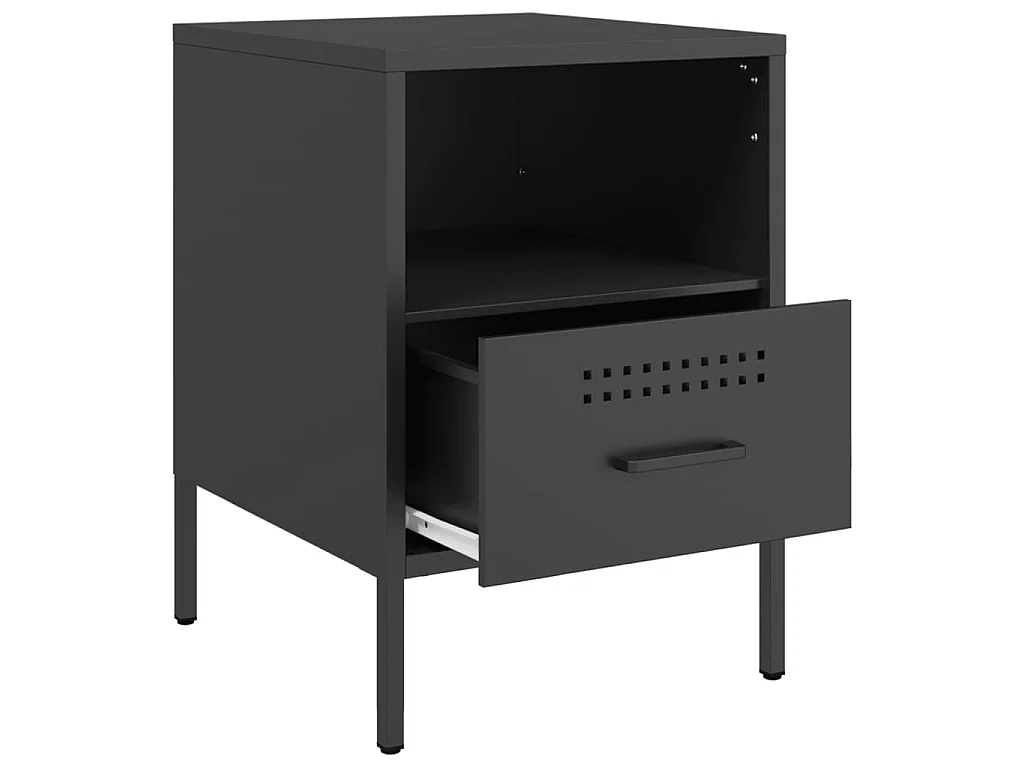 Tables de chevet 2 pcs noir 36x39x50,5 cm acier