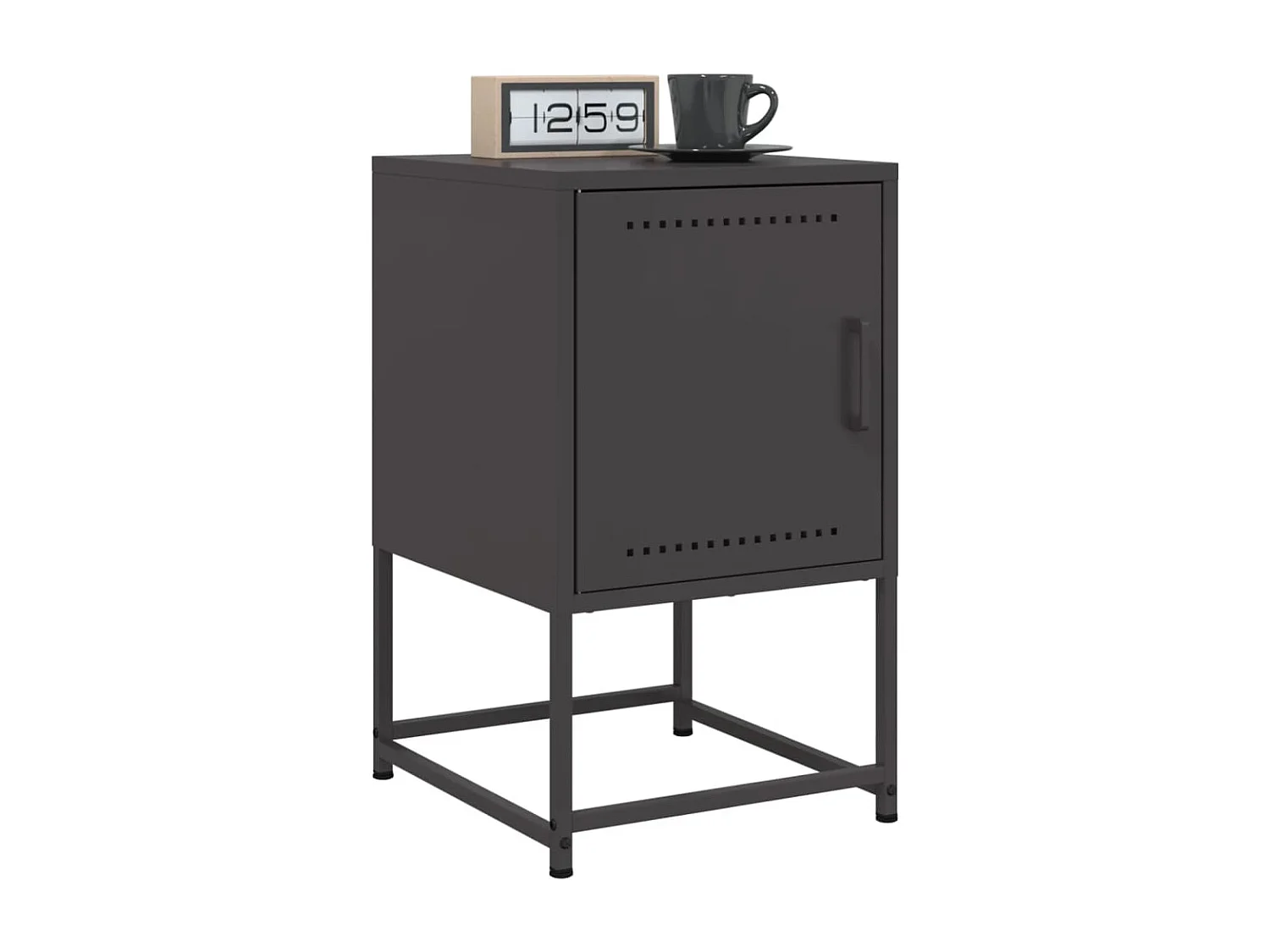 Tables de chevet 2 pcs noir 36x39x60,5 cm acier