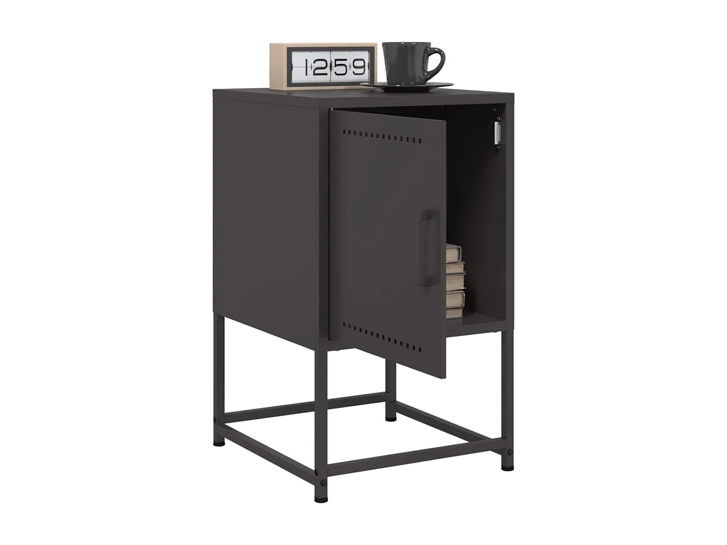Tables de chevet 2 pcs noir 36x39x60,5 cm acier