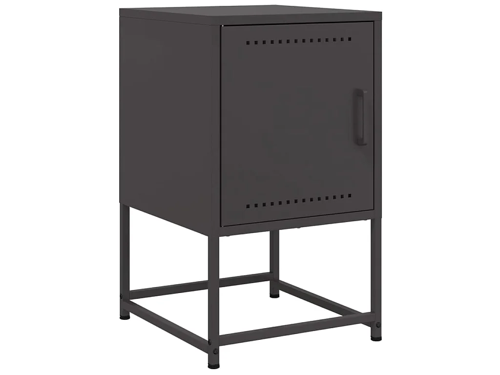 Tables de chevet 2 pcs noir 36x39x60,5 cm acier