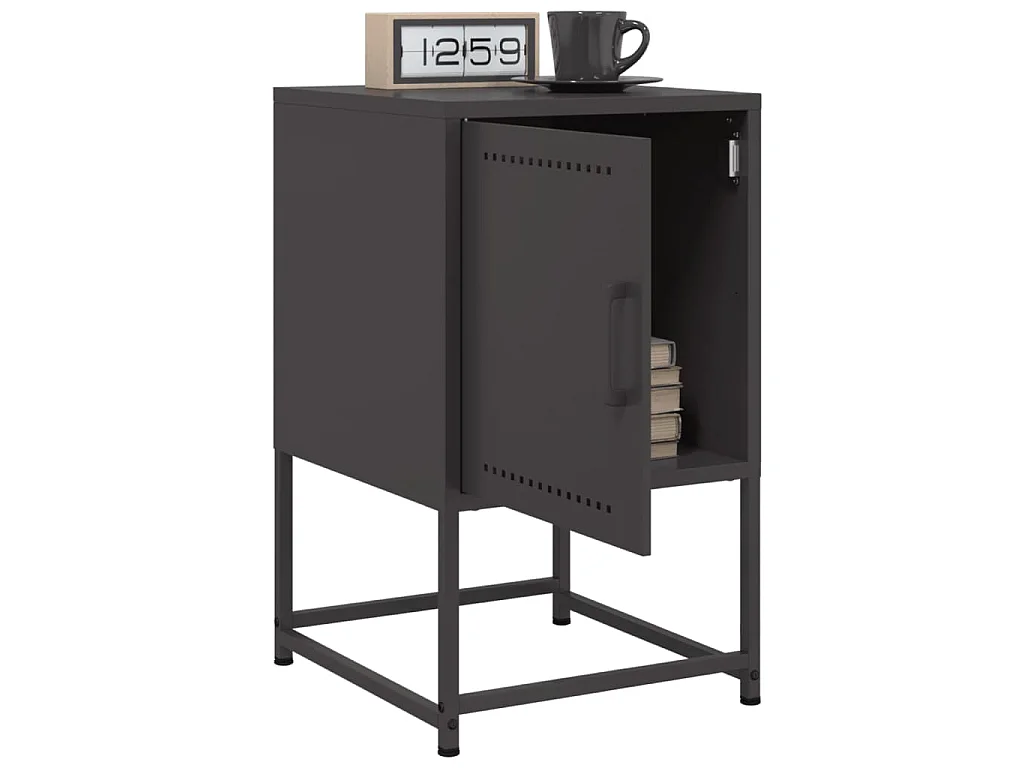 Tables de chevet 2 pcs noir 36x39x60,5 cm acier