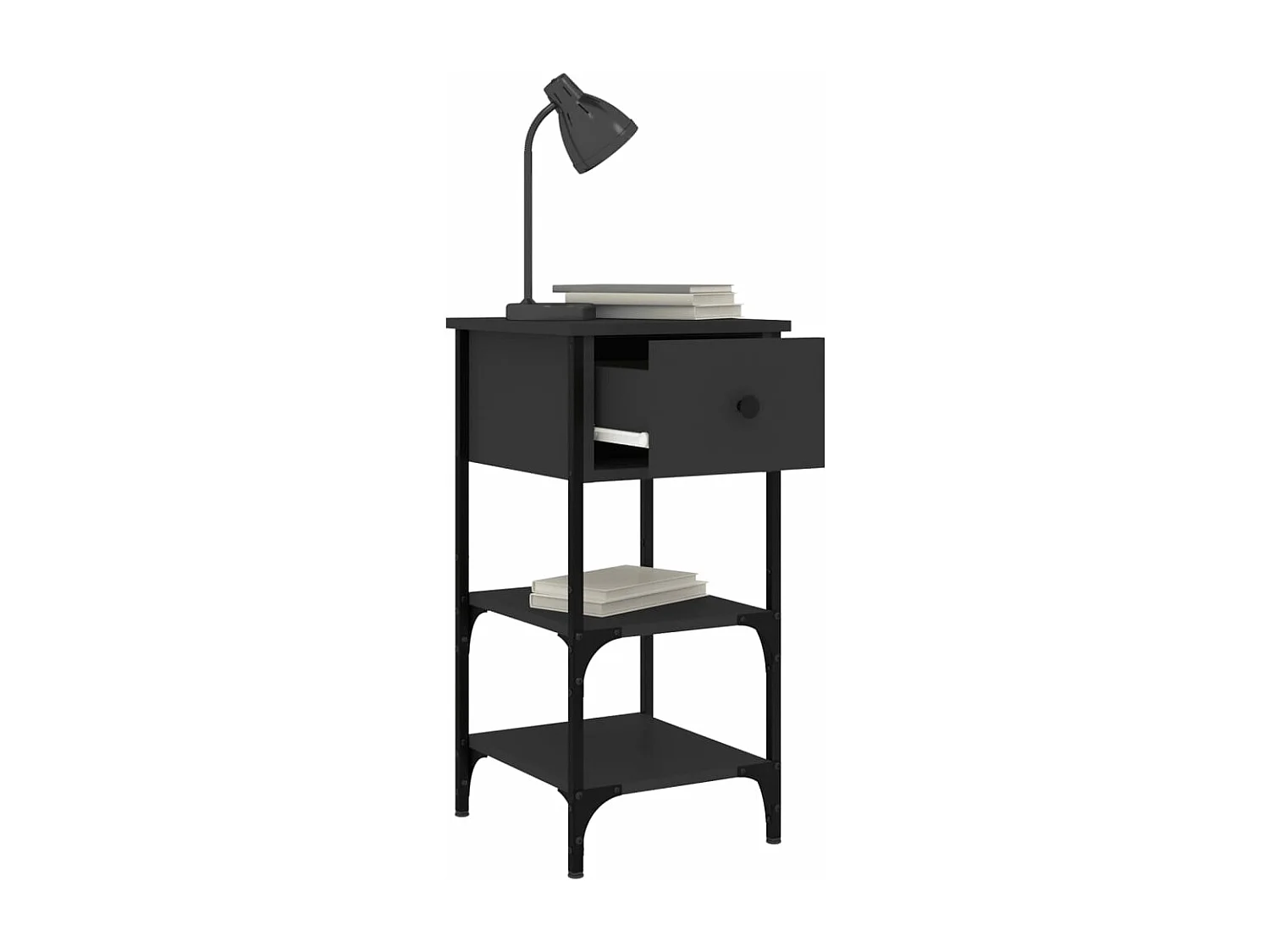 Nachttisch Schwarz 34x36x70 cm Holzwerkstoff