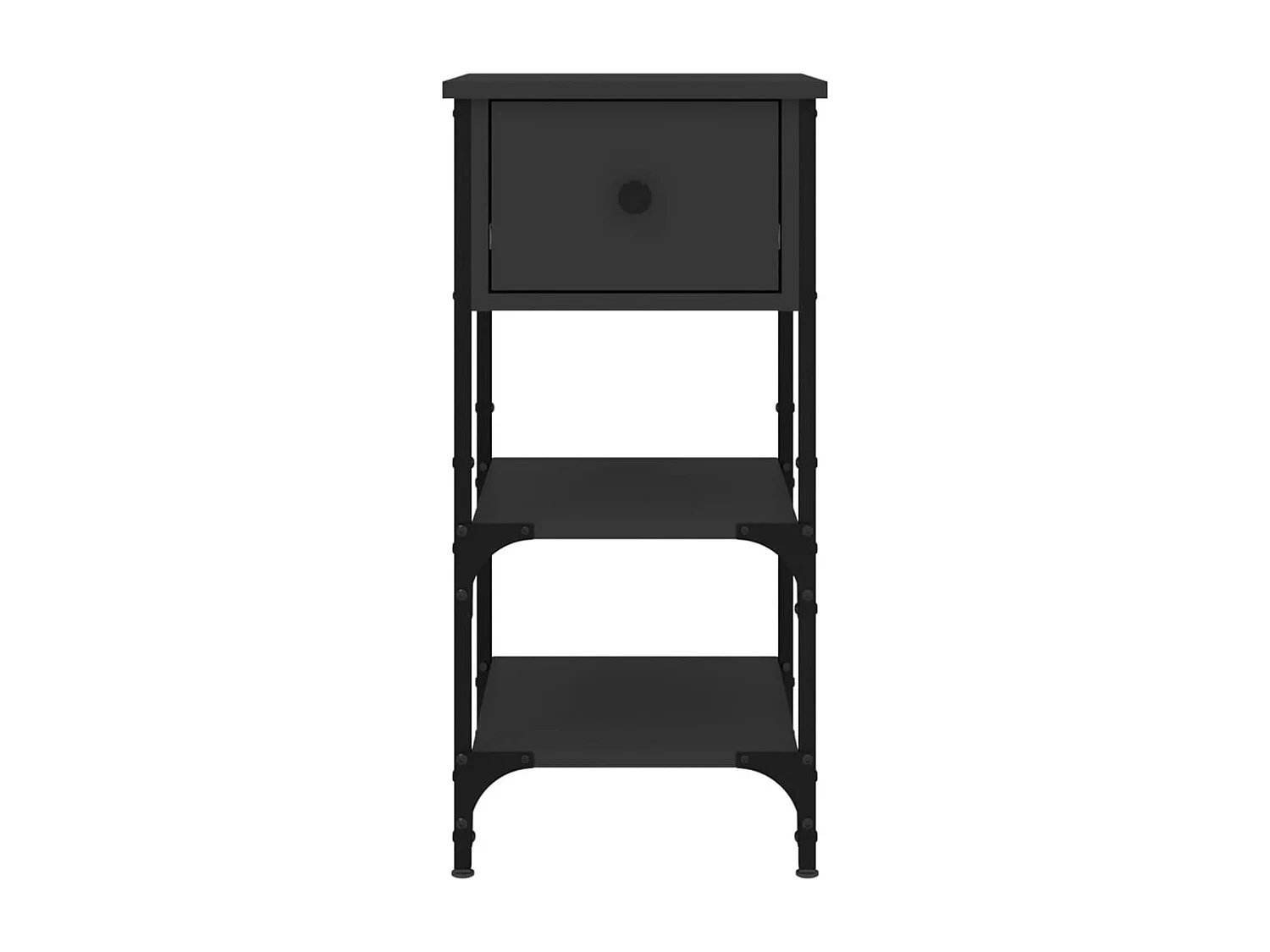 Table de chevet noir 34x36x70 cm bois d’ingénierie