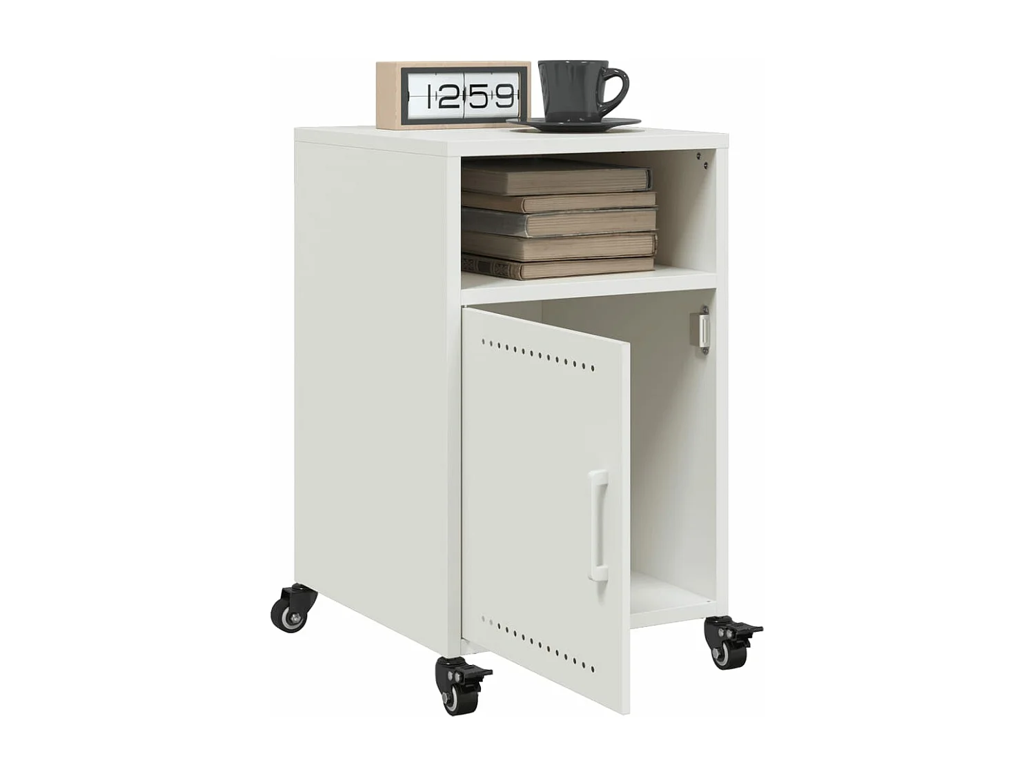 Comodini 2 pz Bianchi 36x39x59 cm in Acciaio