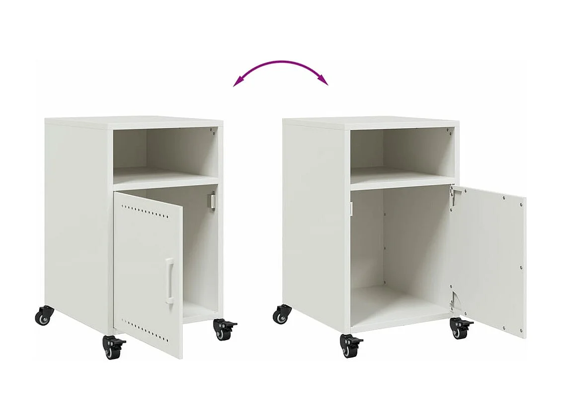 Comodini 2 pz Bianchi 36x39x59 cm in Acciaio