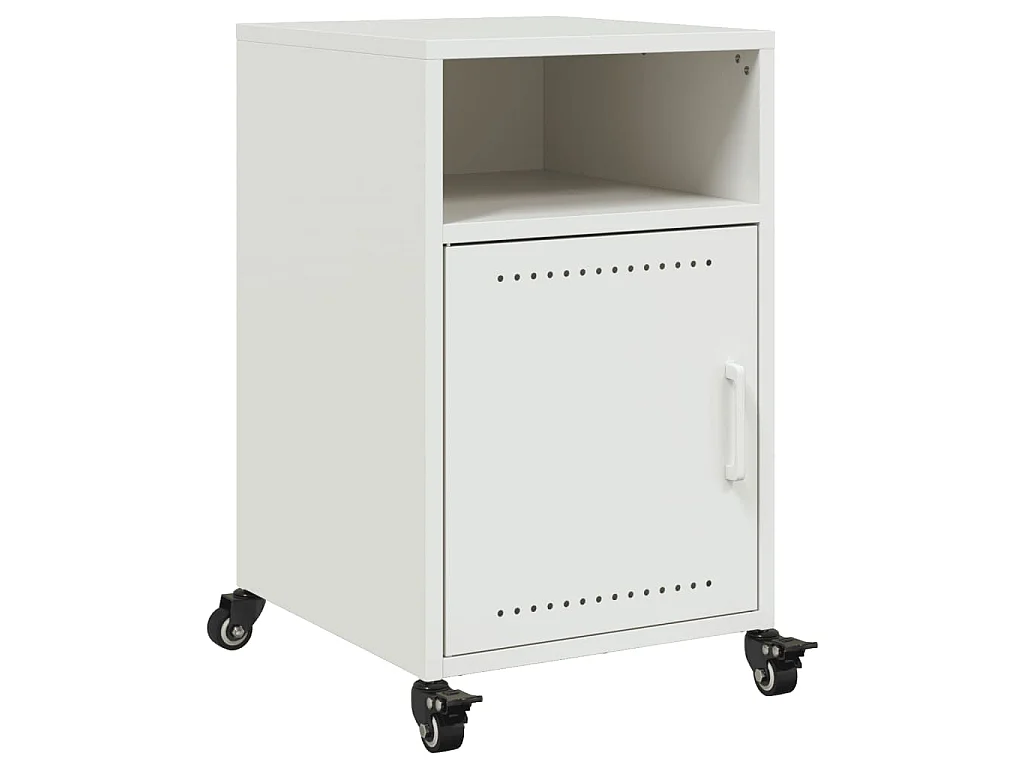 Tables de chevet 2 pcs blanc 36x39x59 cm acier