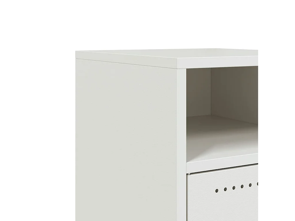 Tables de chevet 2 pcs blanc 36x39x59 cm acier