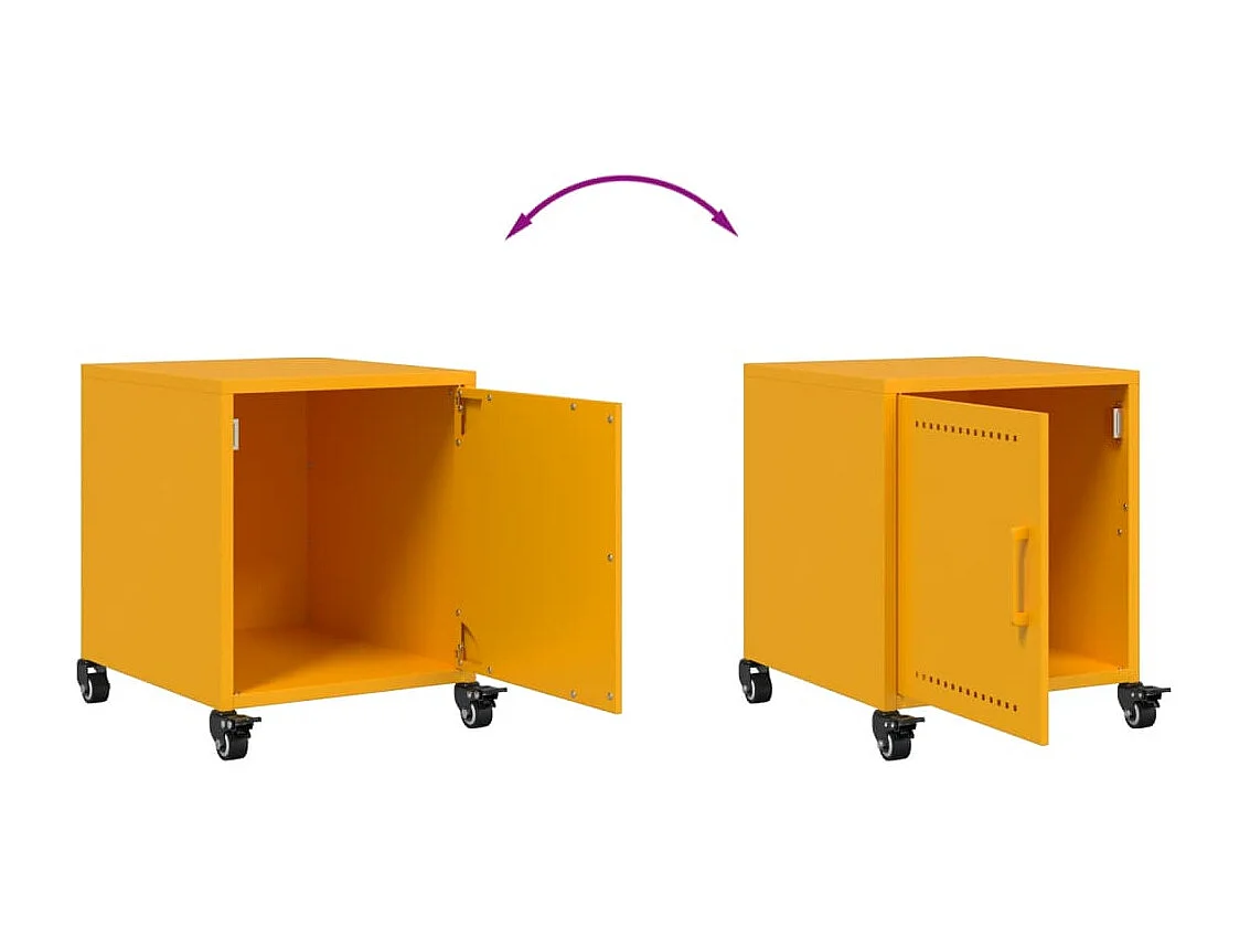 Tables de chevet 2 pcs jaune moutarde 36x39x43,5 cm acier