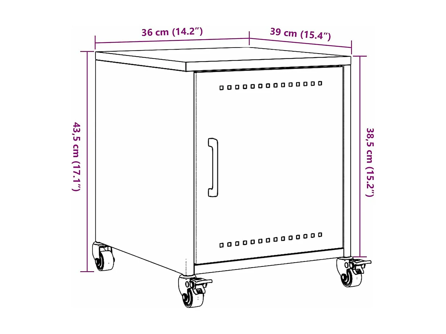 Nachttische 2 Stk. Senfgelb 36x39x43,5 cm Stahl