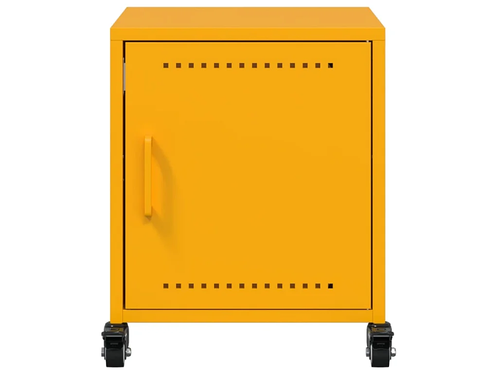 Tables de chevet 2 pcs jaune moutarde 36x39x43,5 cm acier