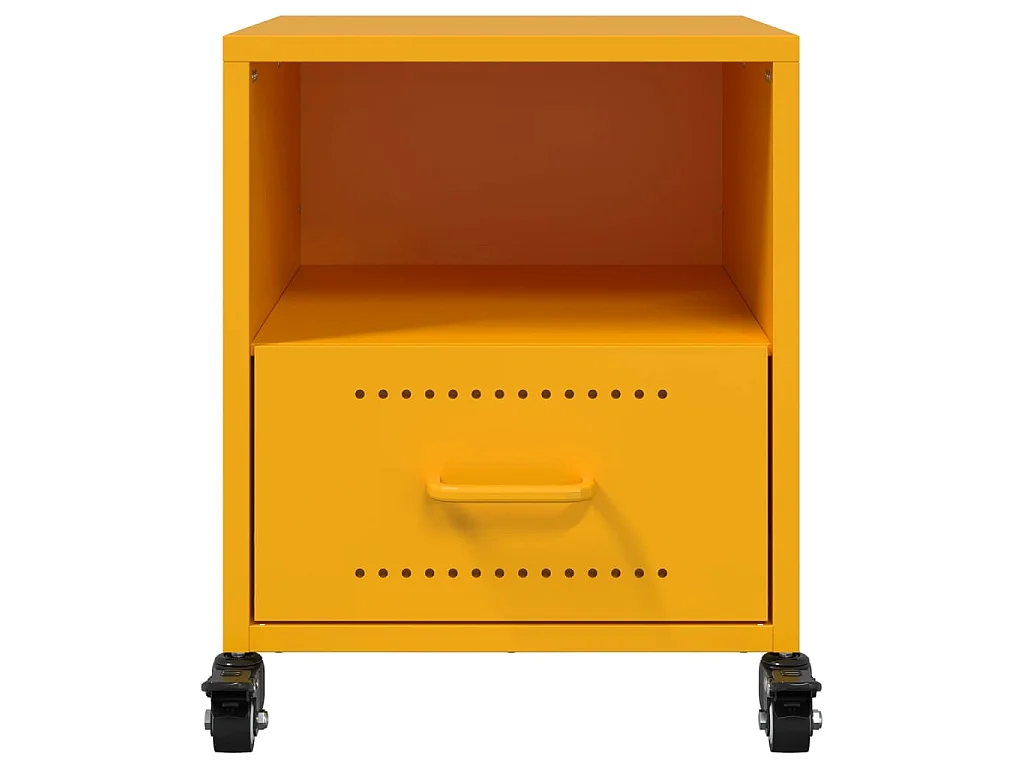 Tables de chevet 2 pcs jaune moutarde 36x39x43,5 cm acier