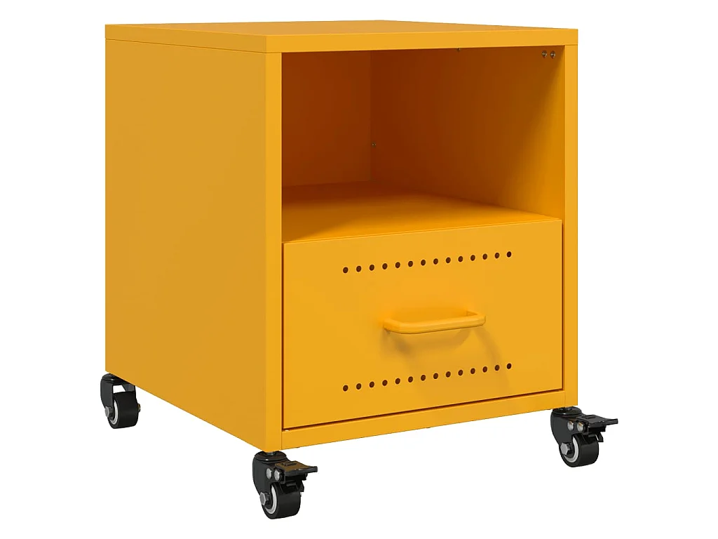 Tables de chevet 2 pcs jaune moutarde 36x39x43,5 cm acier