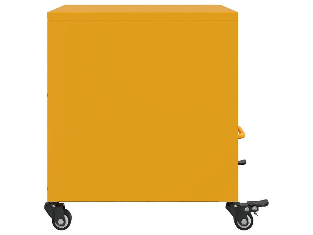 Tables de chevet 2 pcs jaune moutarde 36x39x43,5 cm acier