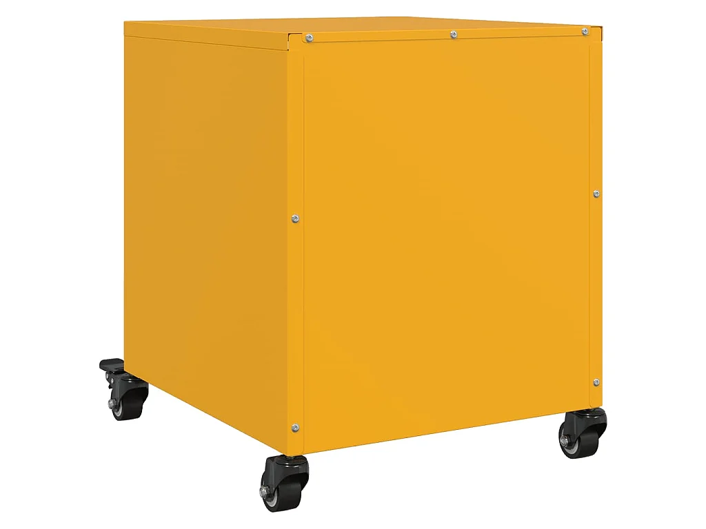 Tables de chevet 2 pcs jaune moutarde 36x39x43,5 cm acier