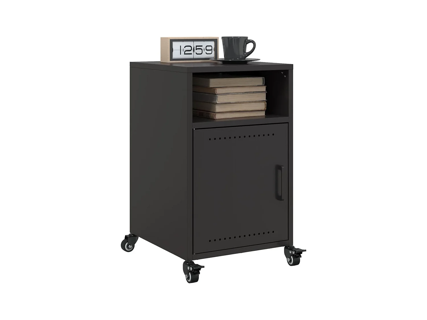 Tables de chevet 2 pcs noir 36x39x59 cm acier