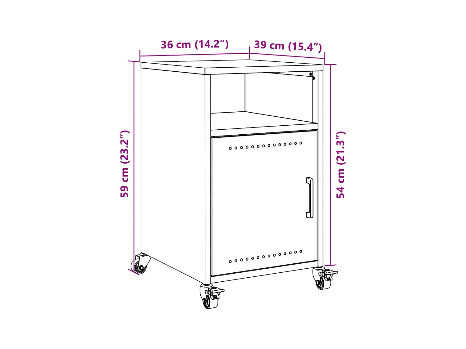 Tables de chevet 2 pcs noir 36x39x59 cm acier