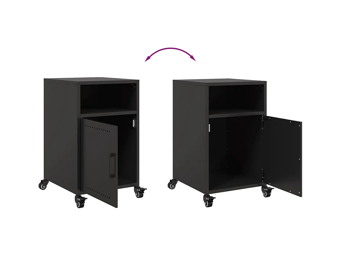 Tables de chevet 2 pcs noir 36x39x59 cm acier