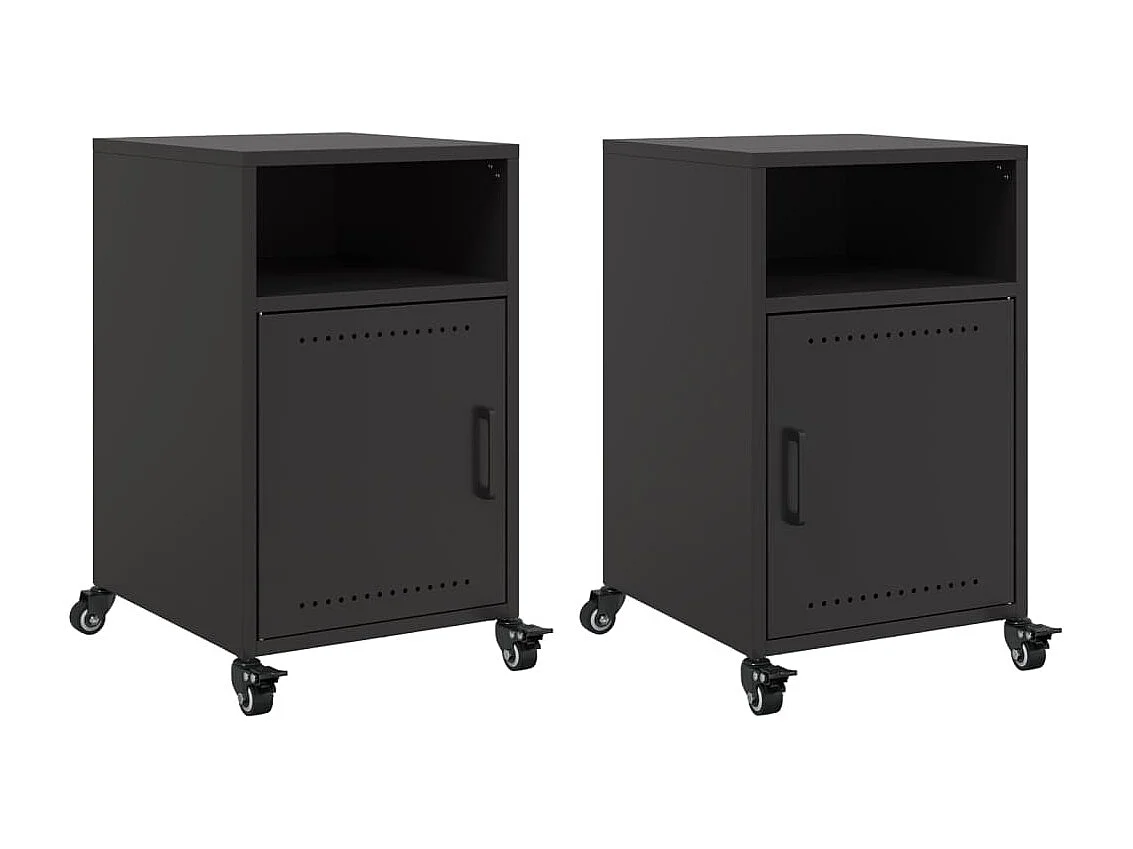 Tables de chevet 2 pcs noir 36x39x59 cm acier
