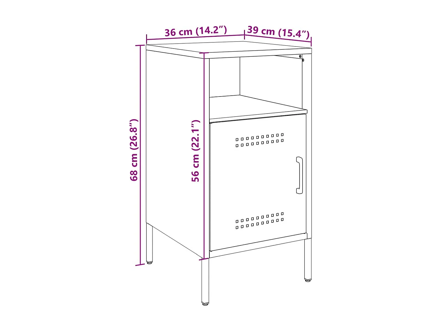 Nachttische 2 Stk. Anthrazit 36x39x68 cm Stahl