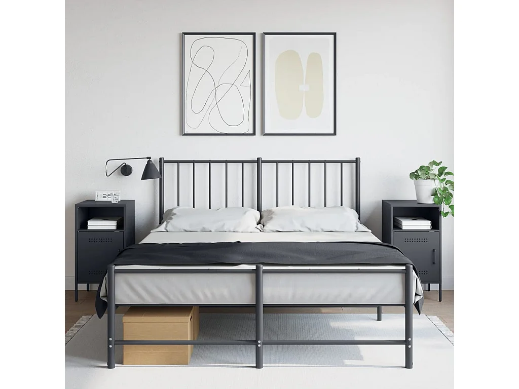 Nachttische 2 Stk. Anthrazit 36x39x68 cm Stahl
