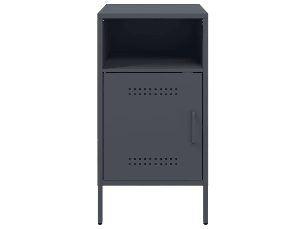 Tables de chevet 2 pcs anthracite 36x39x68 cm acier