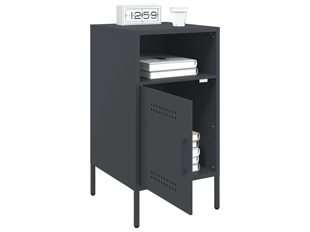Tables de chevet 2 pcs anthracite 36x39x68 cm acier