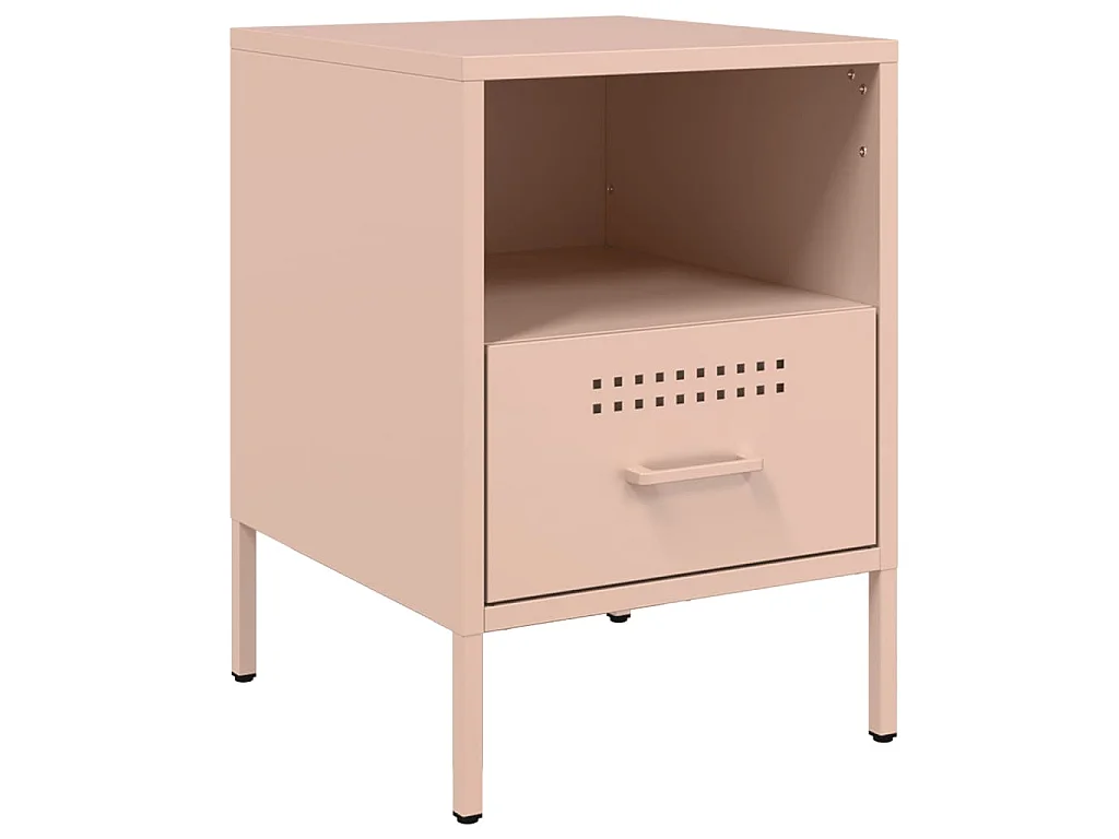 Nachttische 2 Stk. Rosa 36x39x50,5 cm Stahl