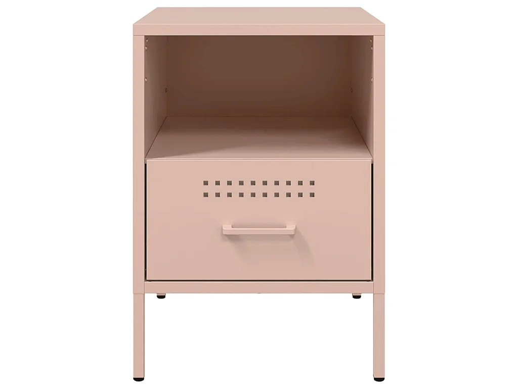 Nachttische 2 Stk. Rosa 36x39x50,5 cm Stahl