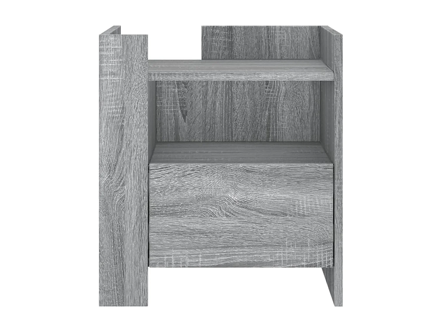 Nachtkastje 45x50x50 cm bewerkt hout grijs sonoma eikenkleurig