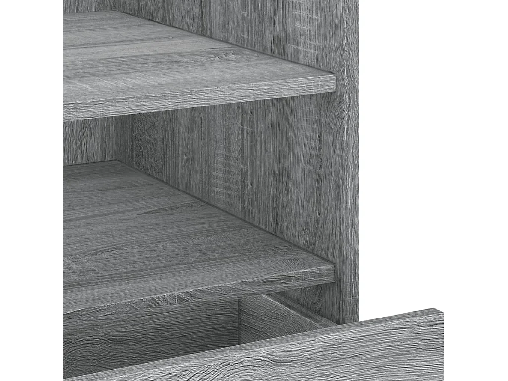 Nachtkastje 45x50x50 cm bewerkt hout grijs sonoma eikenkleurig