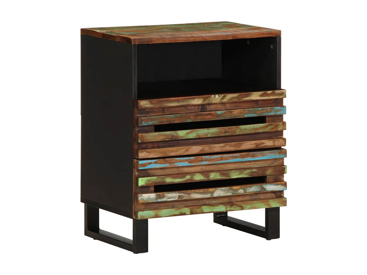 Comodino 50x34x62 cm in Legno Massello di Acacia