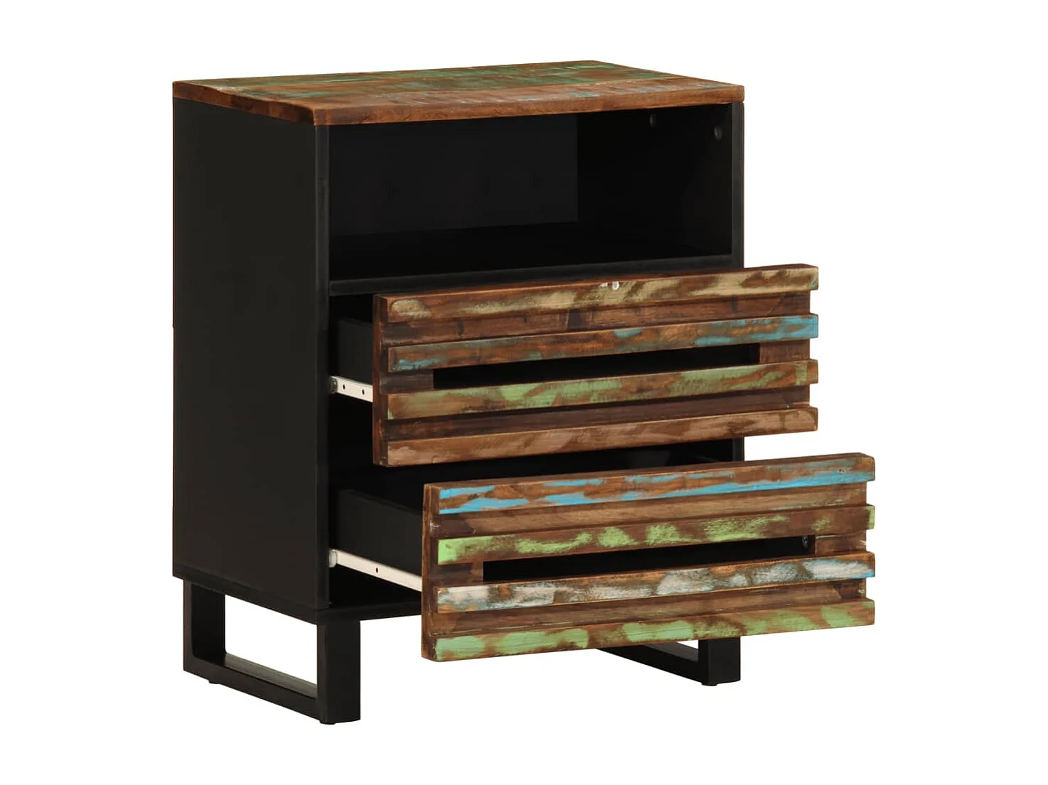 Comodino 50x34x62 cm in Legno Massello di Acacia