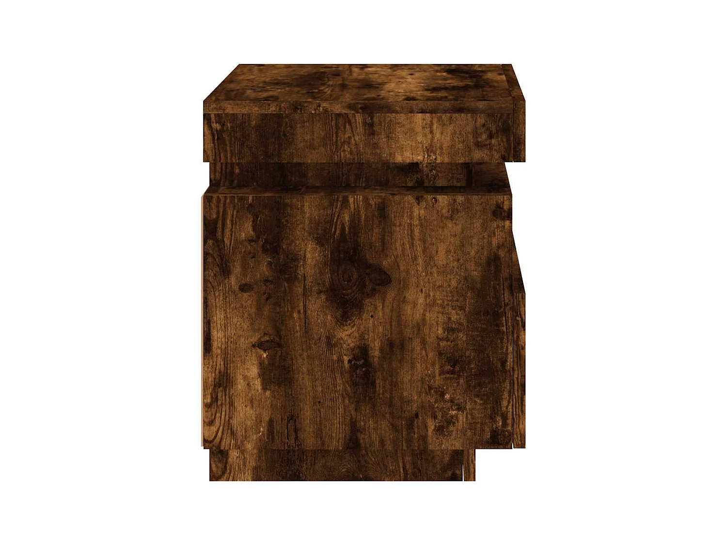 Armoire de chevet avec lumières LED chêne fumé 40x39x48,5 cm