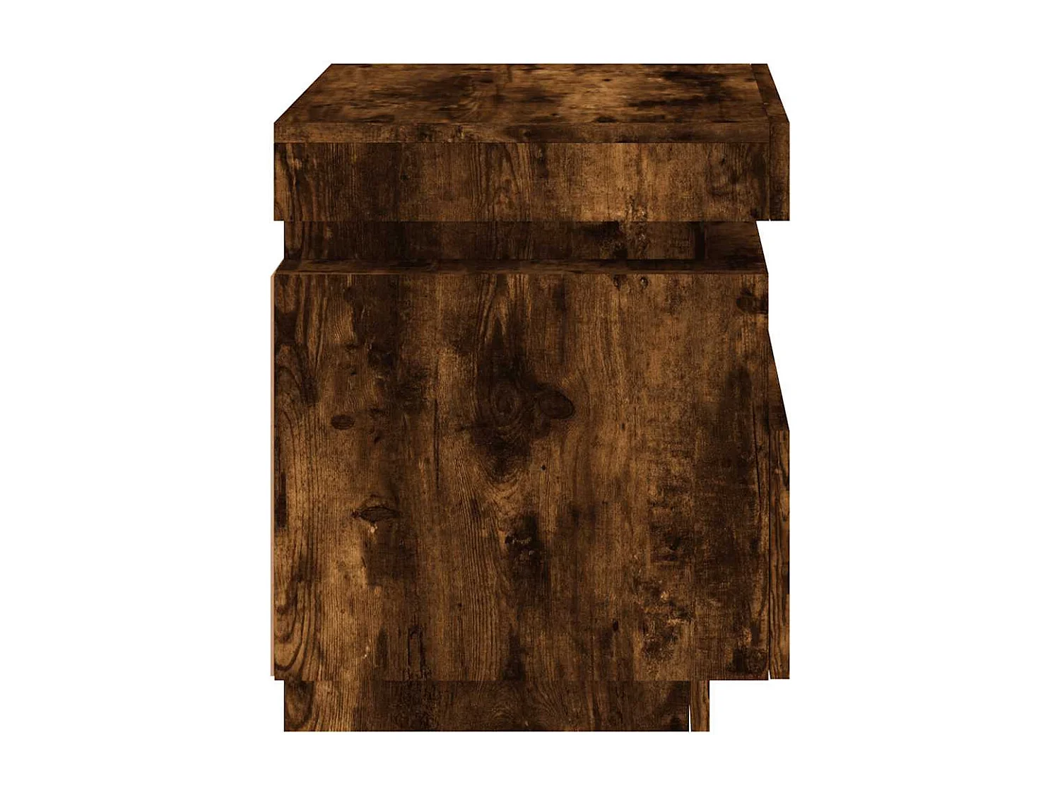 Mesa de cabeceira c/ LEDs 40x39x48,5 cm carvalho fumado