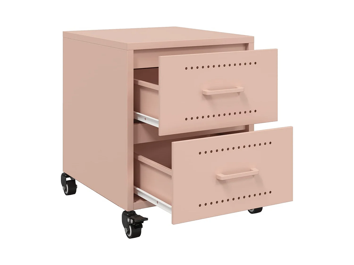 Table de chevet rose 36x39x43,5 cm acier