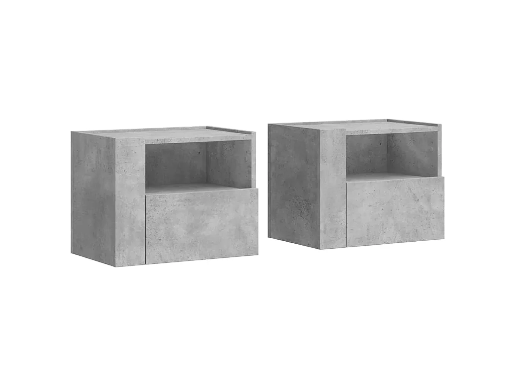 Wand-Nachttische 2 Stk. Betongrau 45x30x35 cm