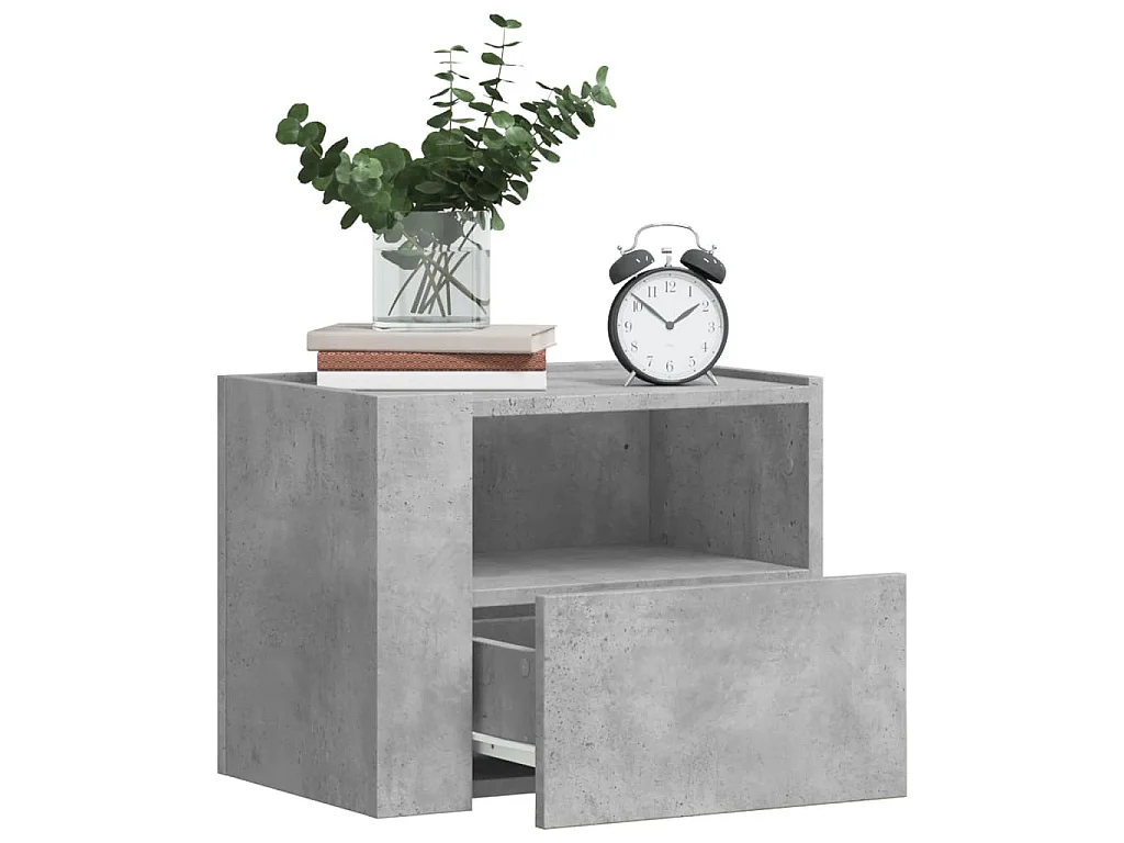 Wand-Nachttische 2 Stk. Betongrau 45x30x35 cm
